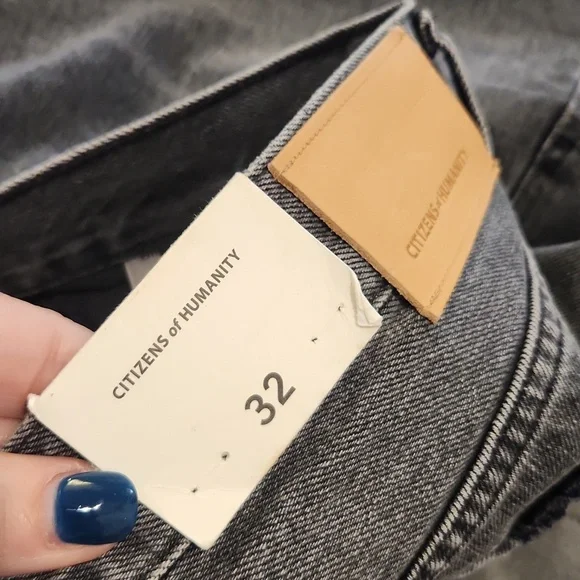 Citizens Of Humanity Grayish-black Hi-Waist Button Fly Jean Shorts Size 32! NWT! - Picture 7 of 16